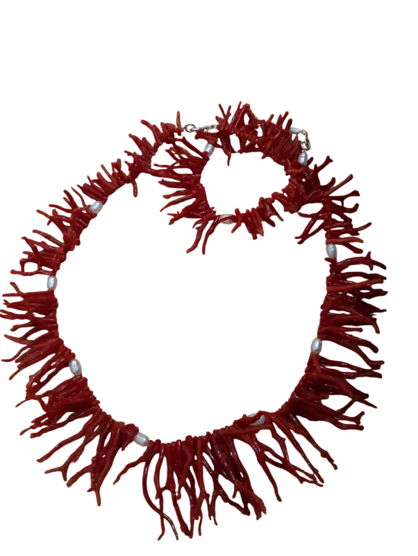 طقم من المرجان  بفواصل لؤلؤ  - صورة 5